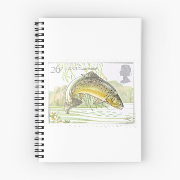 Artikelvorschau, Britische Forelle Fisch Vintage Briefmarke entworfen und verkauft von red-amber65.