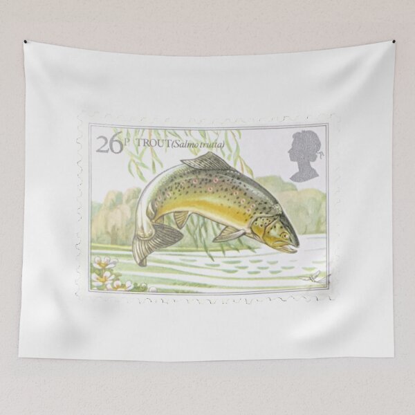 Item preview, UK Trout Fish Vintage Postage Stamp designed and sold by red-amber65.