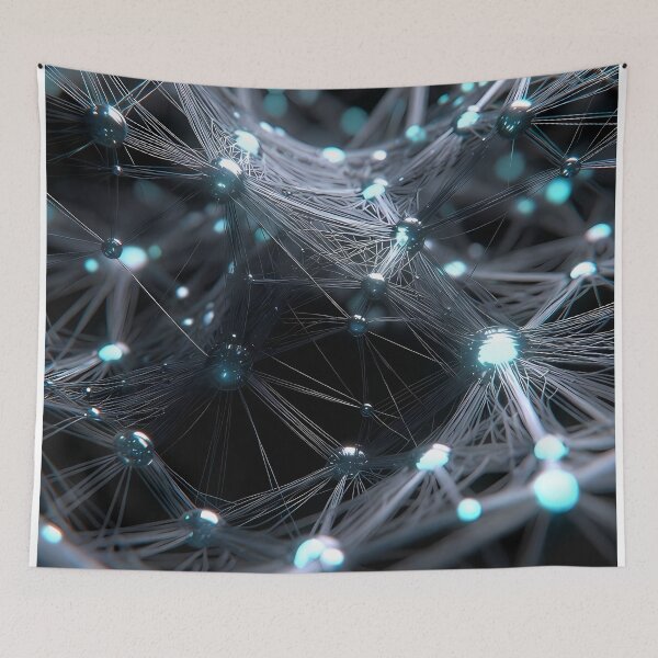 Item preview, Scifi Theme Grayish Texture of Asymmetrical Glowing Biological Neuron Synapses (image size 7840x11680) designed and sold by Digital-Davinci.