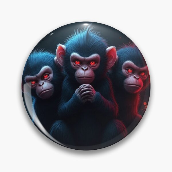 Item preview, Dark Anime Monkeys – See No Evil, Hear No Evil, Speak No Evil designed and sold by OhmAuraArt.