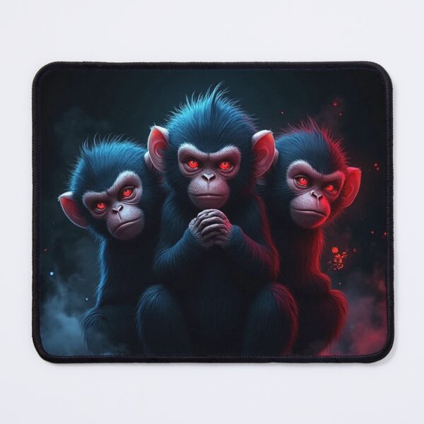 Item preview, Dark Anime Monkeys – See No Evil, Hear No Evil, Speak No Evil designed and sold by OhmAuraArt.