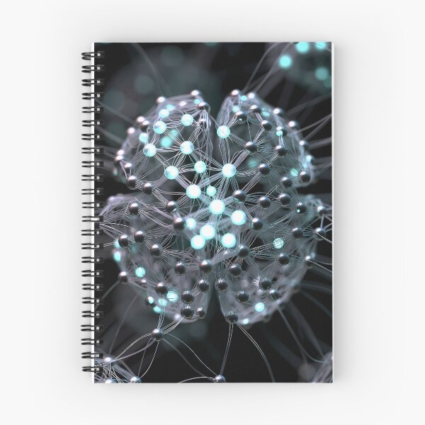 Item preview, Scifi Theme Grayish Texture of Asymmetrical Glowing Biological Neuron Synapses (image size 7840x11680) designed and sold by Digital-Davinci.