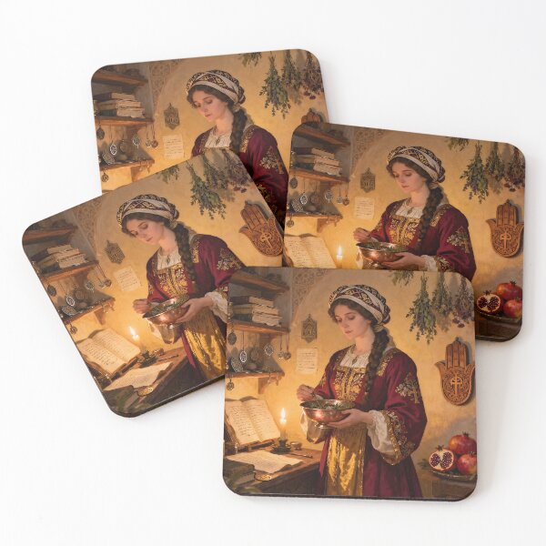 Item preview, Sephardic Magic Woman – 16th Century Mystic Blessings Art designed and sold by SoniaSarkali.