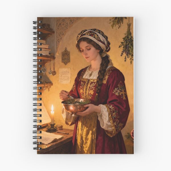 Item preview, Sephardic Magic Woman – 16th Century Mystic Blessings Art designed and sold by SoniaSarkali.