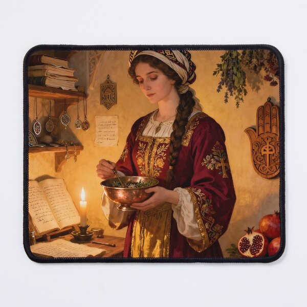 Item preview, Sephardic Magic Woman – 16th Century Mystic Blessings Art designed and sold by SoniaSarkali.
