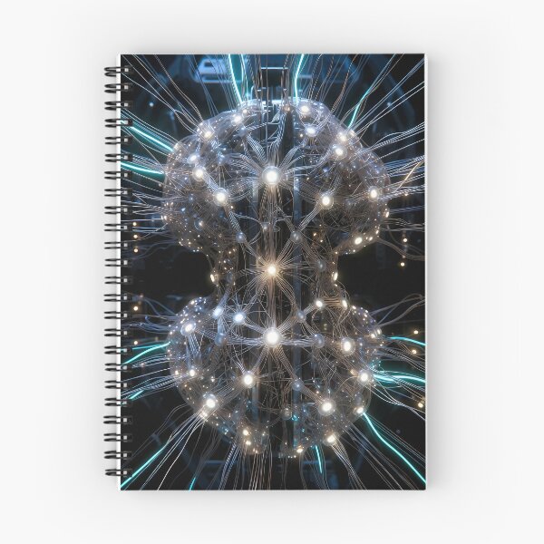 Item preview, Scifi Theme Grayish Texture of Asymmetrical Glowing Biological Neuron Synapses (image size 7840x11680) designed and sold by Digital-Davinci.