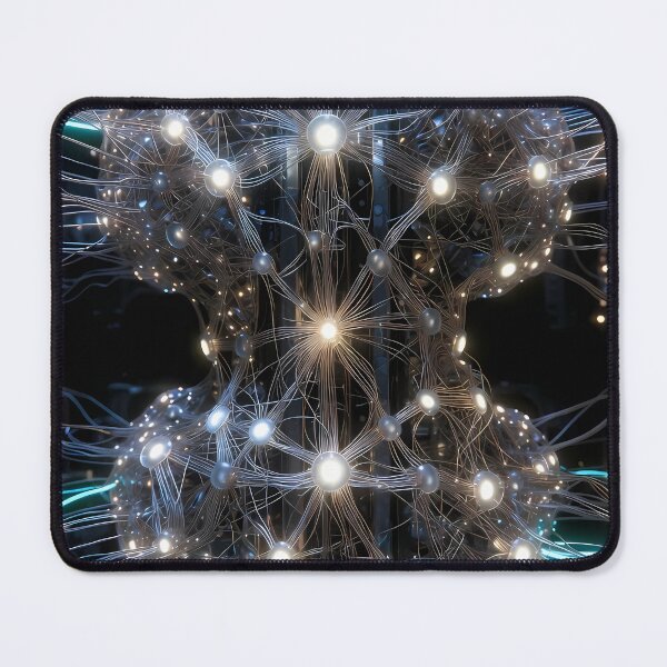 Item preview, Scifi Theme Grayish Texture of Asymmetrical Glowing Biological Neuron Synapses (image size 7840x11680) designed and sold by Digital-Davinci.