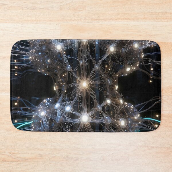 Item preview, Scifi Theme Grayish Texture of Asymmetrical Glowing Biological Neuron Synapses (image size 7840x11680) designed and sold by Digital-Davinci.