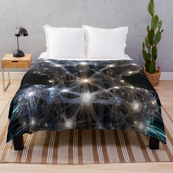 Item preview, Scifi Theme Grayish Texture of Asymmetrical Glowing Biological Neuron Synapses (image size 7840x11680) designed and sold by Digital-Davinci.