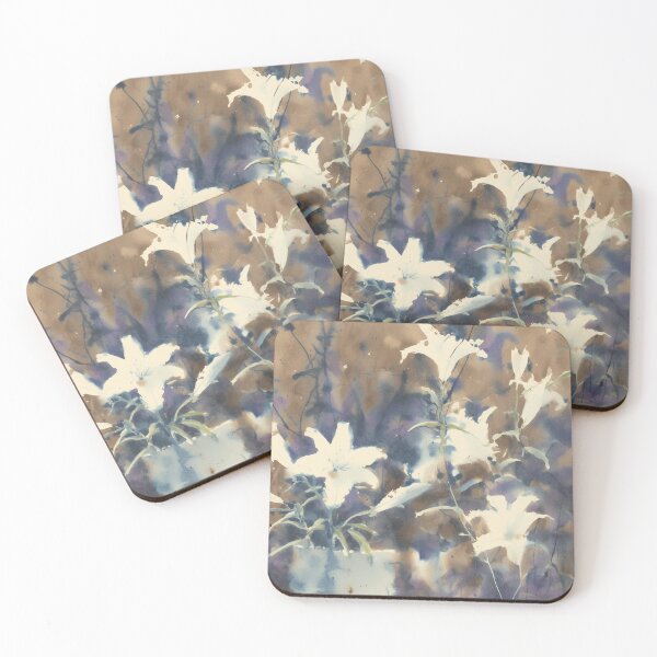 Item preview, Indigo Blurred Garden - Dreamy Botanical White Flowers designed and sold by trajeado14.