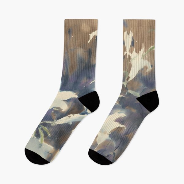 Item preview, Indigo Blurred Garden - Dreamy Botanical White Flowers designed and sold by trajeado14.