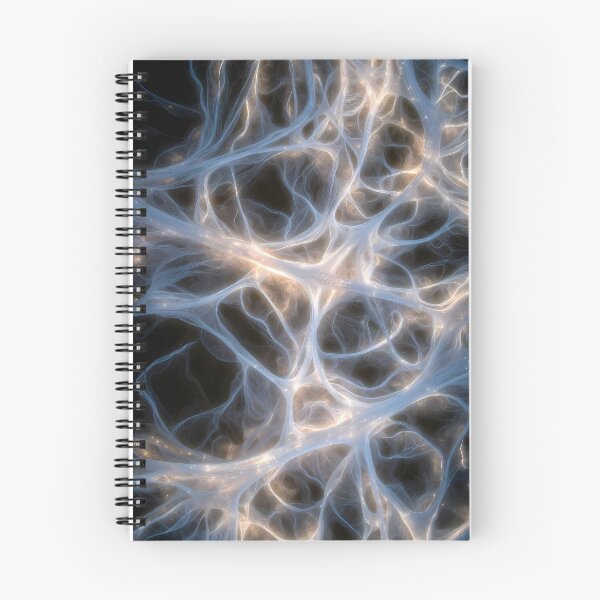 Item preview, Scifi Theme Grayish Texture of Asymmetrical Glowing Biological Neuron Synapses (image size 7840x11680) designed and sold by Digital-Davinci.