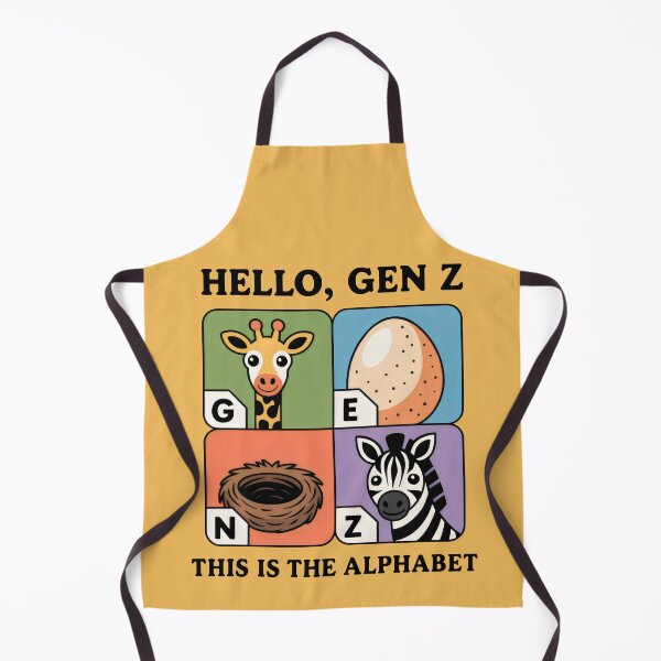 Item preview, Hello GEN Z Alphabet Design with Giraffe, Egg, Nest, Zebra in Cartoon Grid designed and sold by SplashTastic.