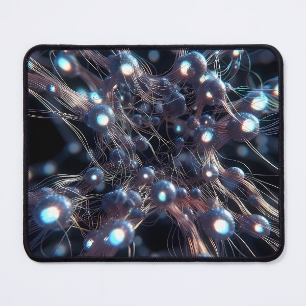 Item preview, Scifi Theme Grayish Texture of Asymmetrical Glowing Biological Neuron Synapses (image size 7840x11680) designed and sold by Digital-Davinci.