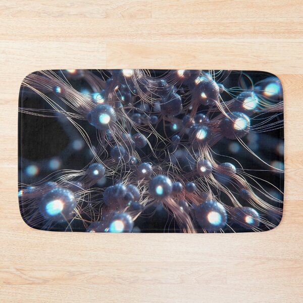 Item preview, Scifi Theme Grayish Texture of Asymmetrical Glowing Biological Neuron Synapses (image size 7840x11680) designed and sold by Digital-Davinci.