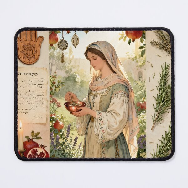 Item preview, Sephardic Magic Woman – 16th Century Mystic Blessings Art designed and sold by SoniaSarkali.