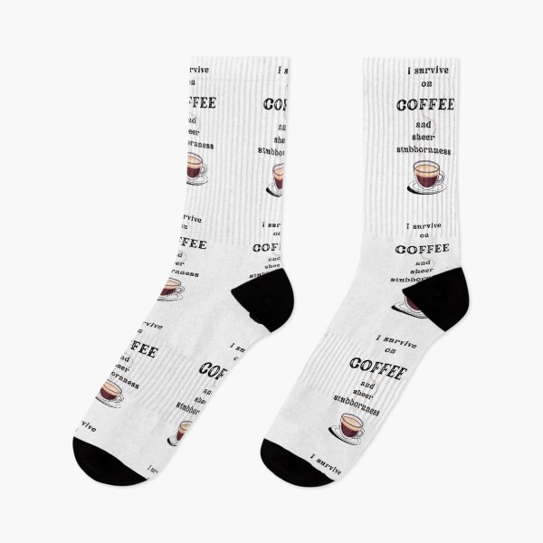 Item preview, I Survive on Coffee and sheer stubbornness – Funny Coffee Quotes for Coffee Lovers, Sarcastic Office Humor, Coffee Addict Gift designed and sold by digitalbitcraft.