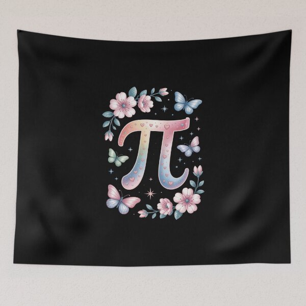 Item preview, Pi Symbol with Butterflies and Flowers designed and sold by jkrphoto.