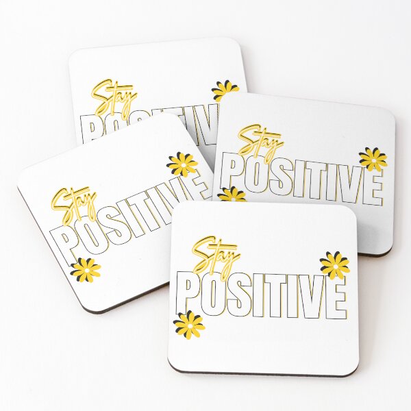 Item preview, Shiny Gold Stay Positive Motivational Quote designed and sold by EchoPrint Co..