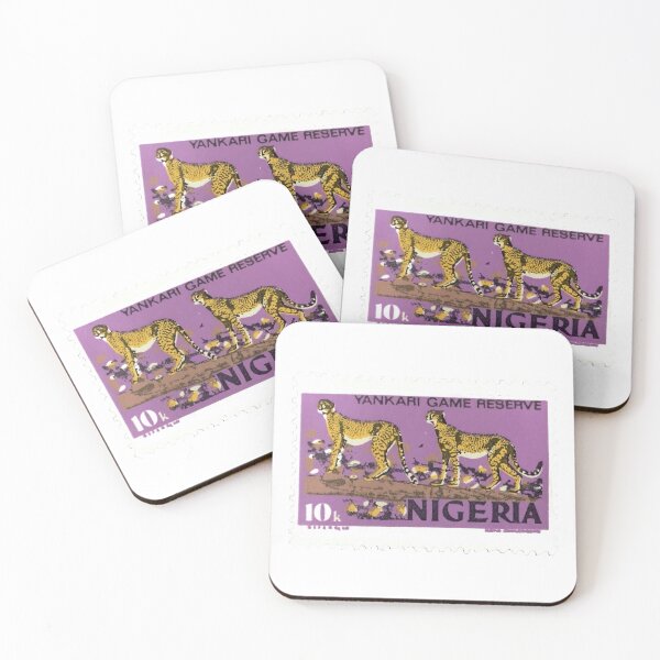 Item preview, Nigeria Game Reserve Cheetahs Vintage Postage Stamp designed and sold by red-amber65.