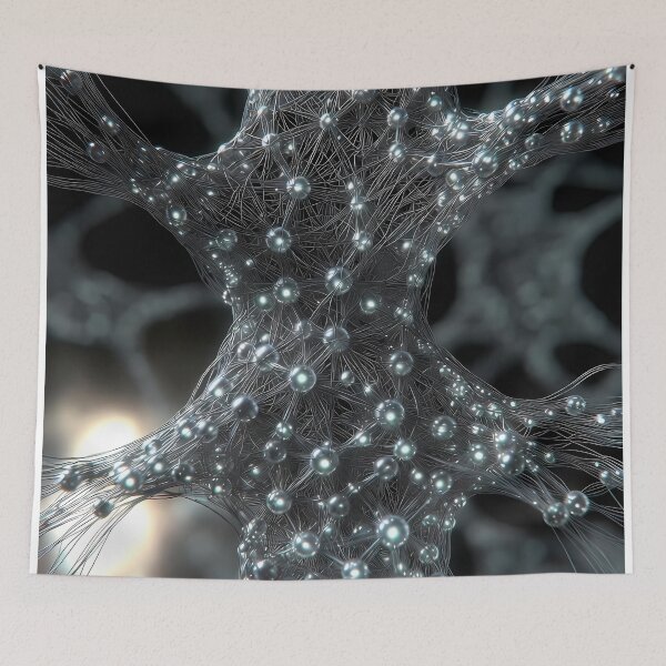 Item preview, Scifi Theme Grayish Texture of Asymmetrical Glowing Biological Neuron Synapses (image size 7840x11680) designed and sold by Digital-Davinci.