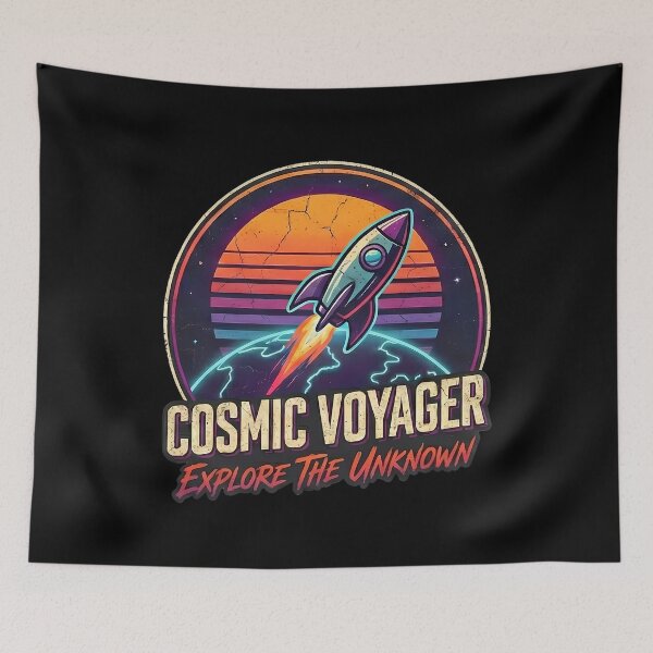 Aperçu de l'œuvre Lancement de la fusée spatiale rétro Cosmic Voyager créée et vendue par k3rstman1.