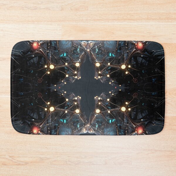 Item preview, Scifi Theme Grayish Texture of Asymmetrical Glowing Biological Neuron Synapses (image size 7840x11680) designed and sold by Digital-Davinci.