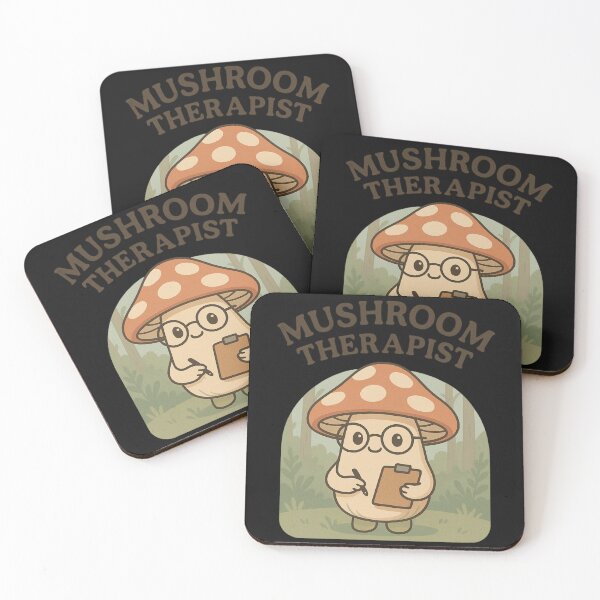 Item preview, Cute Mushroom Therapist – Funny Mental Health Quote | Kawaii Forest Fungi Sticker & T-Shirt Design designed and sold by zevorgue.