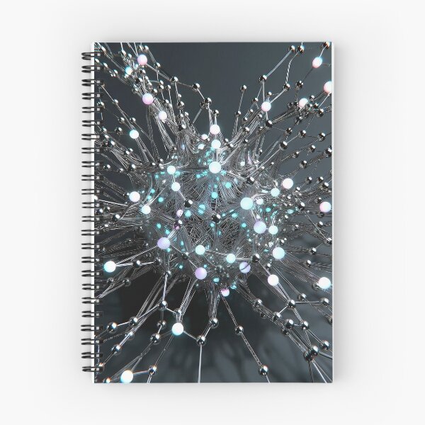 Item preview, Scifi Theme Grayish Texture of Asymmetrical Glowing Biological Neuron Synapses (image size 7840x11680) designed and sold by Digital-Davinci.