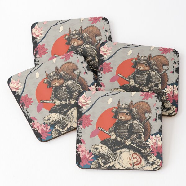 Item preview, Samurai Squirrel Riding Turtle – Epic Japanese Warrior Animal Art designed and sold by YYoYY.