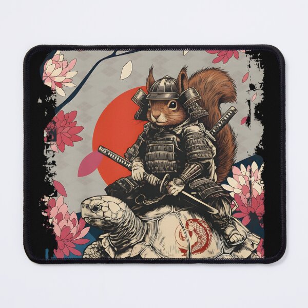 Item preview, Samurai Squirrel Riding Turtle – Epic Japanese Warrior Animal Art designed and sold by YYoYY.