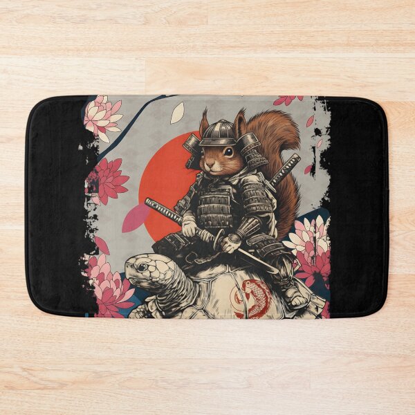 Item preview, Samurai Squirrel Riding Turtle – Epic Japanese Warrior Animal Art designed and sold by YYoYY.