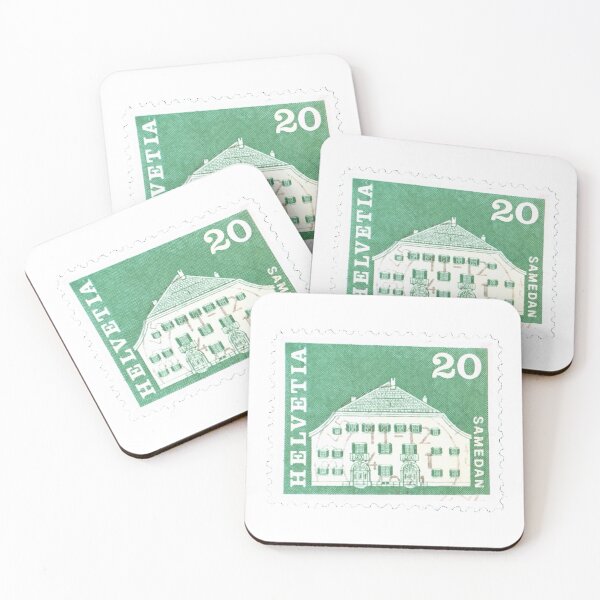 Item preview, Swiss Helvetia Switzerland Green Vintage Postage Stamp designed and sold by red-amber65.