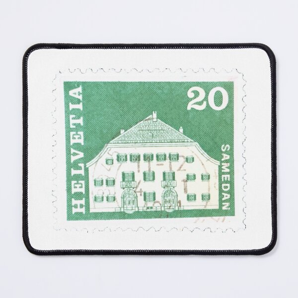 Item preview, Swiss Helvetia Switzerland Green Vintage Postage Stamp designed and sold by red-amber65.
