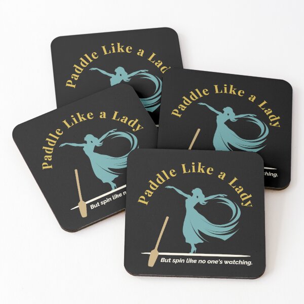 Item preview, Paddle Like a Lady – Elegant Paddleboard Silhouette in Gold and Teal designed and sold by bobparduephoto.