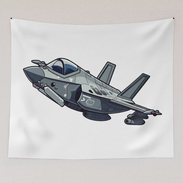Item preview, Flying Anime Stealth Jet | F-35 Inspired Fighter Cartoon Art designed and sold by Combat Skies.