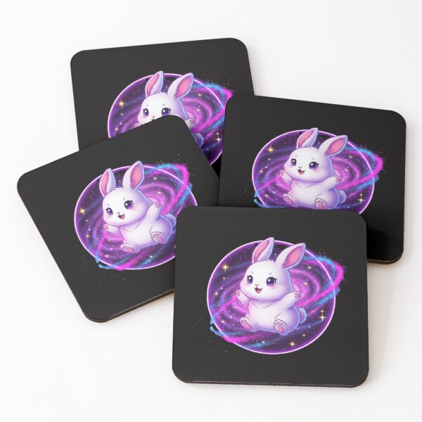 Item preview, Dark Galaxy Rabbit | Neon Purple Cosmic Bunny | Aesthetic Anime Sticker designed and sold by CutePearlStudio.