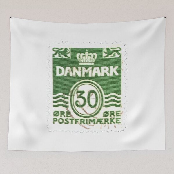 Item preview, Denmark Danmark Green Vintage Postage Stamp designed and sold by red-amber65.