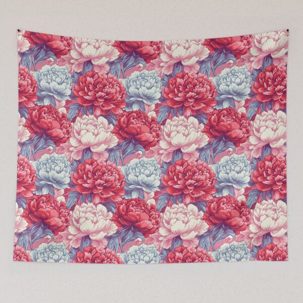 Item preview, Elegant Charming Floral Peonies Print For Sunny Interiors designed and sold by RoyalStarsPatts.