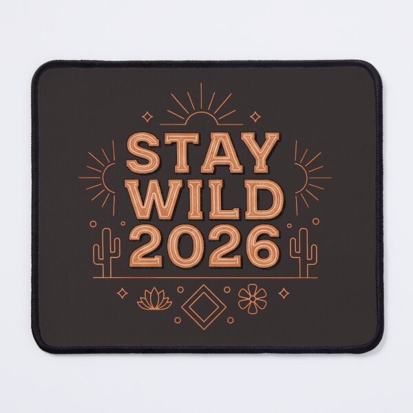 Artikelvorschau, Stay Wild 2026 Desert Boho Western Typography entworfen und verkauft von PrintandJoy.