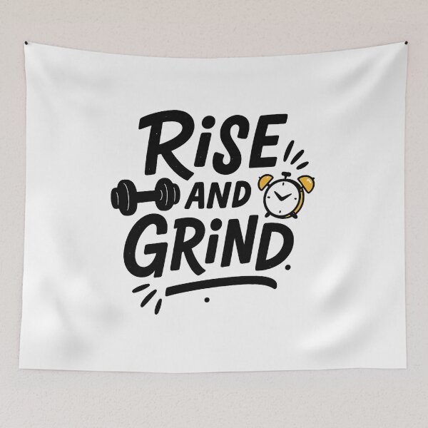 Item preview, Rise and Grind – Motivational Fitness Quote Design designed and sold by Born To Be Fit.