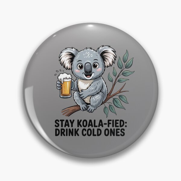 Item preview, Stay Koala–Fied Drink Cold Ones: Koala Mode Activated: Koala Edition - Funny Emu Animal Drinking T-Shirt designed and sold by Grang Art Artistic Designs.