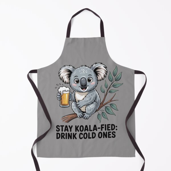 Item preview, Stay Koala–Fied Drink Cold Ones: Koala Mode Activated: Koala Edition - Funny Emu Animal Drinking T-Shirt designed and sold by Grang Art Artistic Designs.