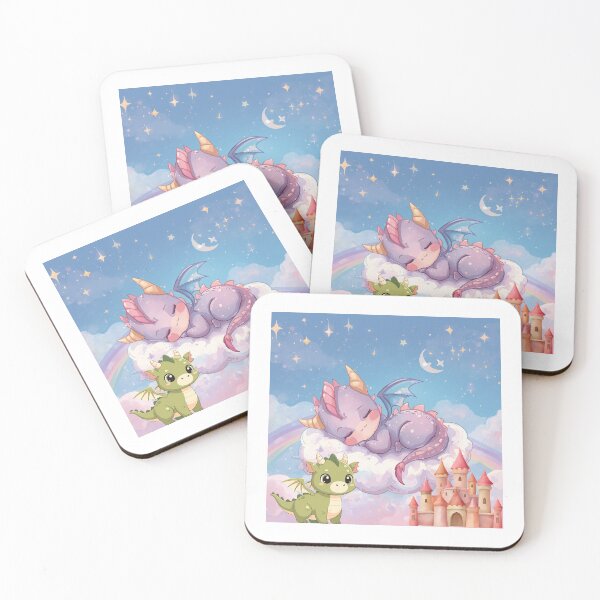 Item preview, cute baby dragon sleeping on a cloud designed and sold by tsintsinshop.