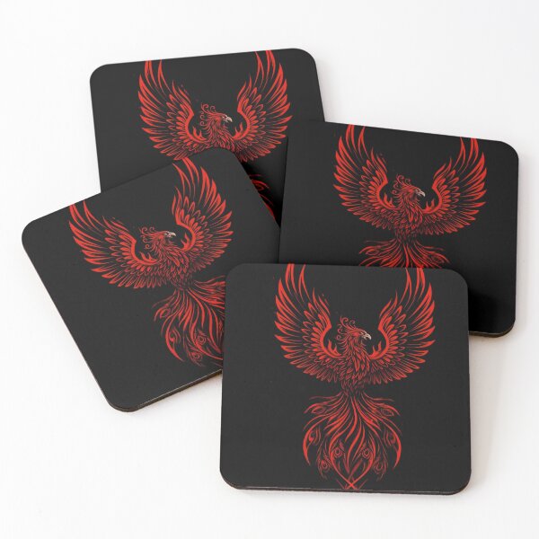 Item preview, Fiery Phoenix Rising – Red Tribal Flame Bird Art designed and sold by Kruti Collection.