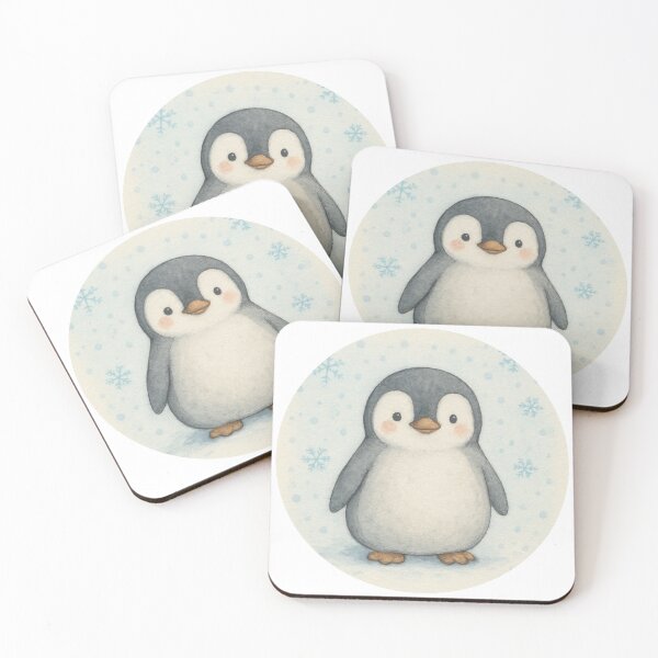 Artikelvorschau, Freundlicher Pinguin | Verschneite Aquarellpunkte entworfen und verkauft von Polariszero.