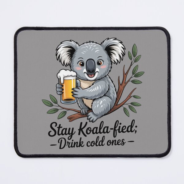 Item preview, Koala & A Cold One: Koala Edition - Funny Emu Animal Drinking T-Shirt designed and sold by Grang Art Artistic Designs.