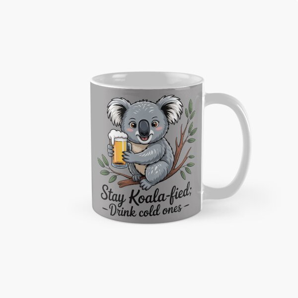 Item preview, Koala & A Cold One: Koala Edition - Funny Emu Animal Drinking T-Shirt designed and sold by Grang Art Artistic Designs.