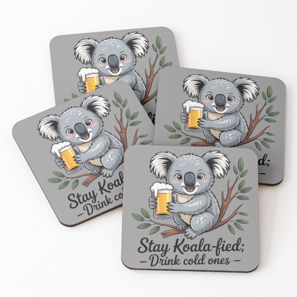Item preview, Koala & A Cold One: Koala Edition - Funny Emu Animal Drinking T-Shirt designed and sold by Grang Art Artistic Designs.