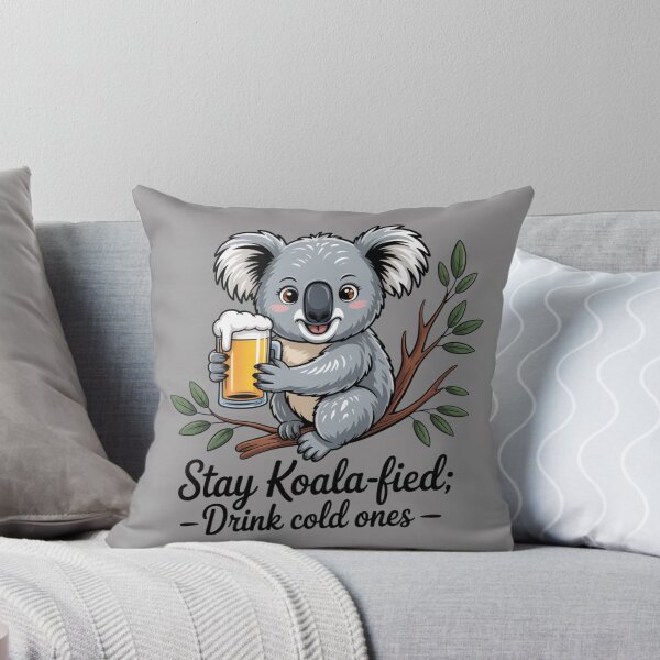 Item preview, Koala & A Cold One: Koala Edition - Funny Emu Animal Drinking T-Shirt designed and sold by Grang Art Artistic Designs.